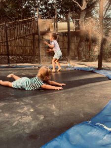 Kids playing at Ohana, a family restaurant with a huge playground in uluwatu, Bali