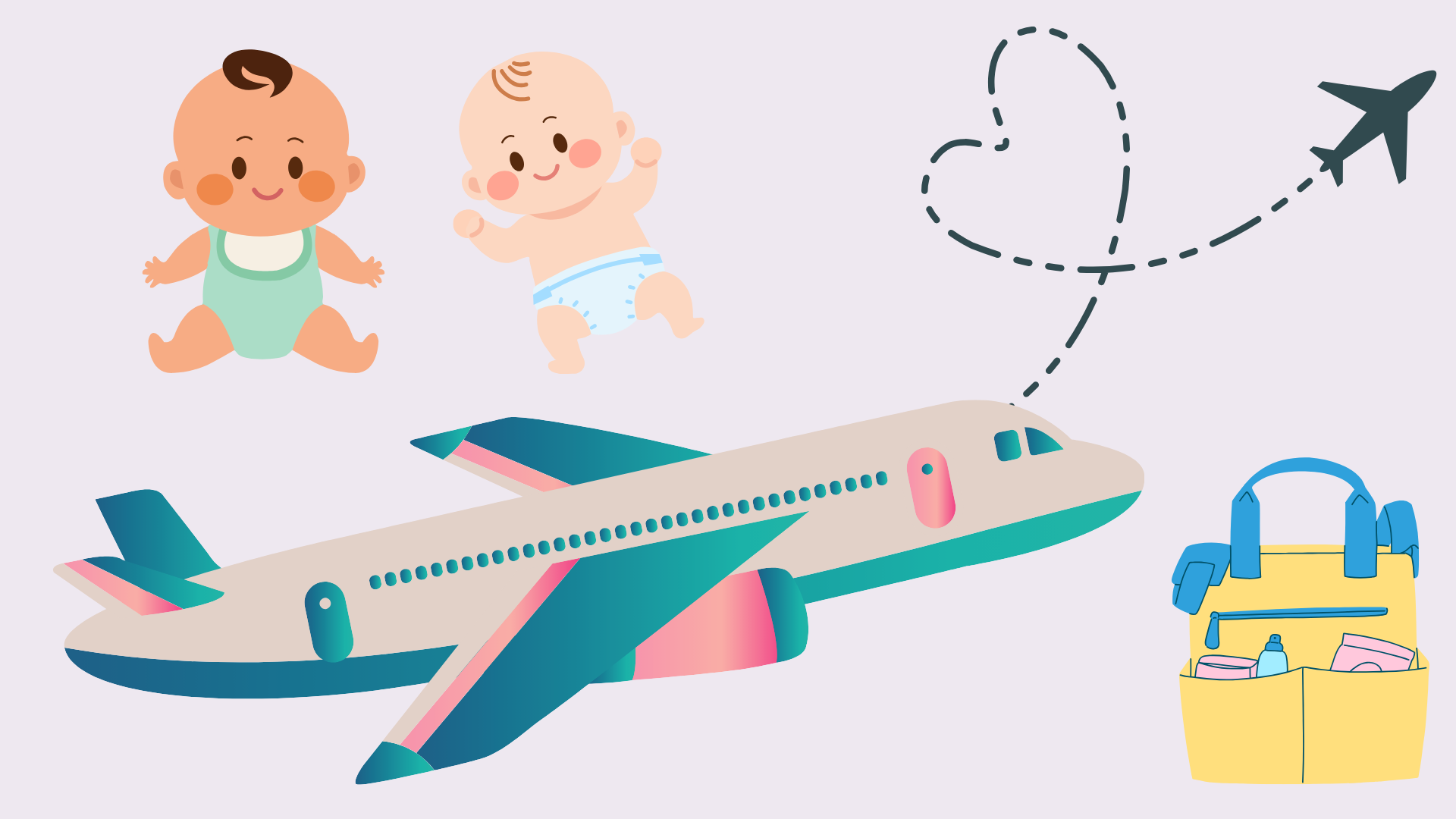 Afbeelding over vliegen met een baby en alle tips die daarbij horen