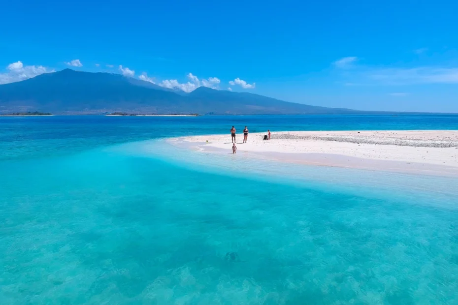 Kids visiting one of the secret gili's in north east lombok: Gili Kondo