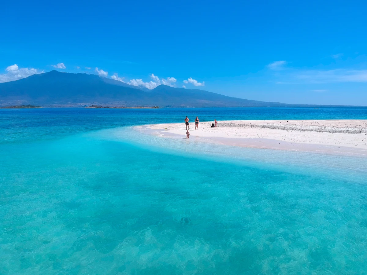 Kids visiting one of the secret gili's in north east lombok: Gili Kondo
