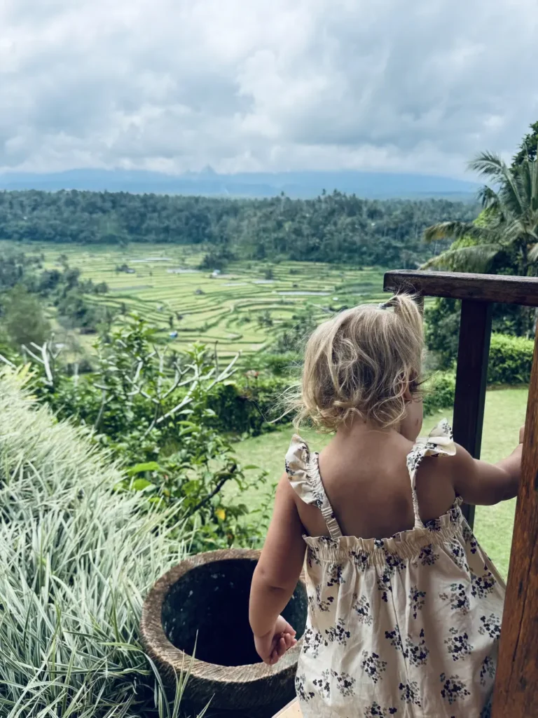 Rijstveld bezoeken met kinderen in Bali
