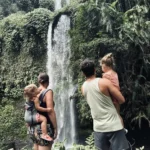 Family visiting Sendang Gile and Tiu Kelep Waterfall in North Lombok