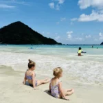 Kids playing at Selong Belanak Beach in Lombok