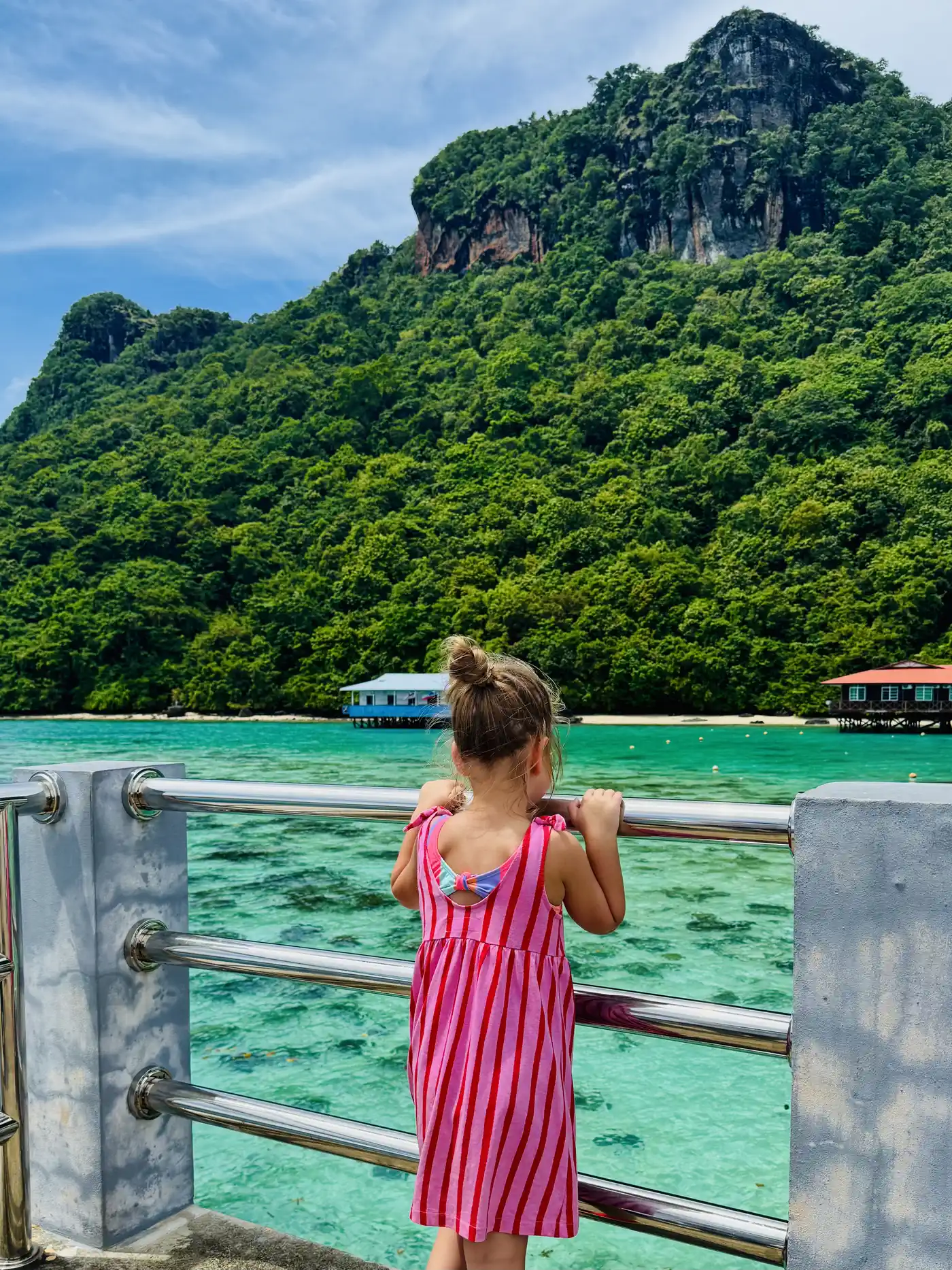 Bohey Dulang with kids in Semporna, Borneo, Malaysia