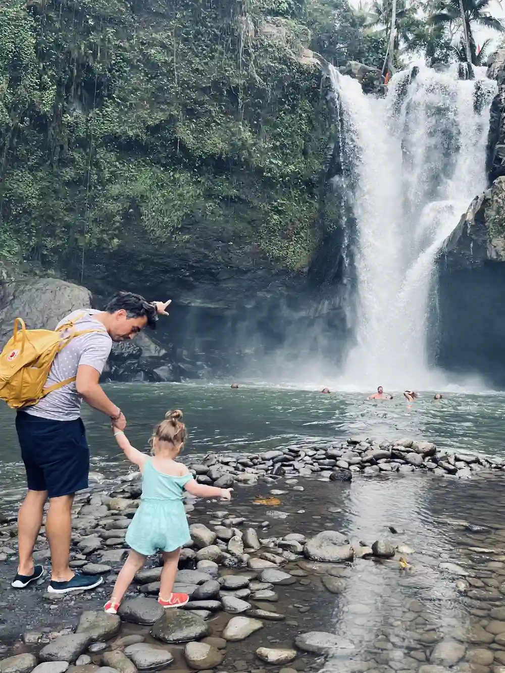 Tegenungan waterfall with kids