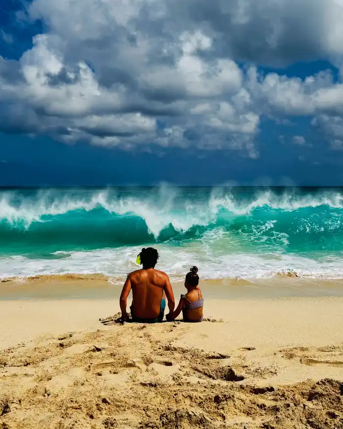 Dreamland Beach, eerste stop tijdens onze 2 weken Bali met kinderen route<br>