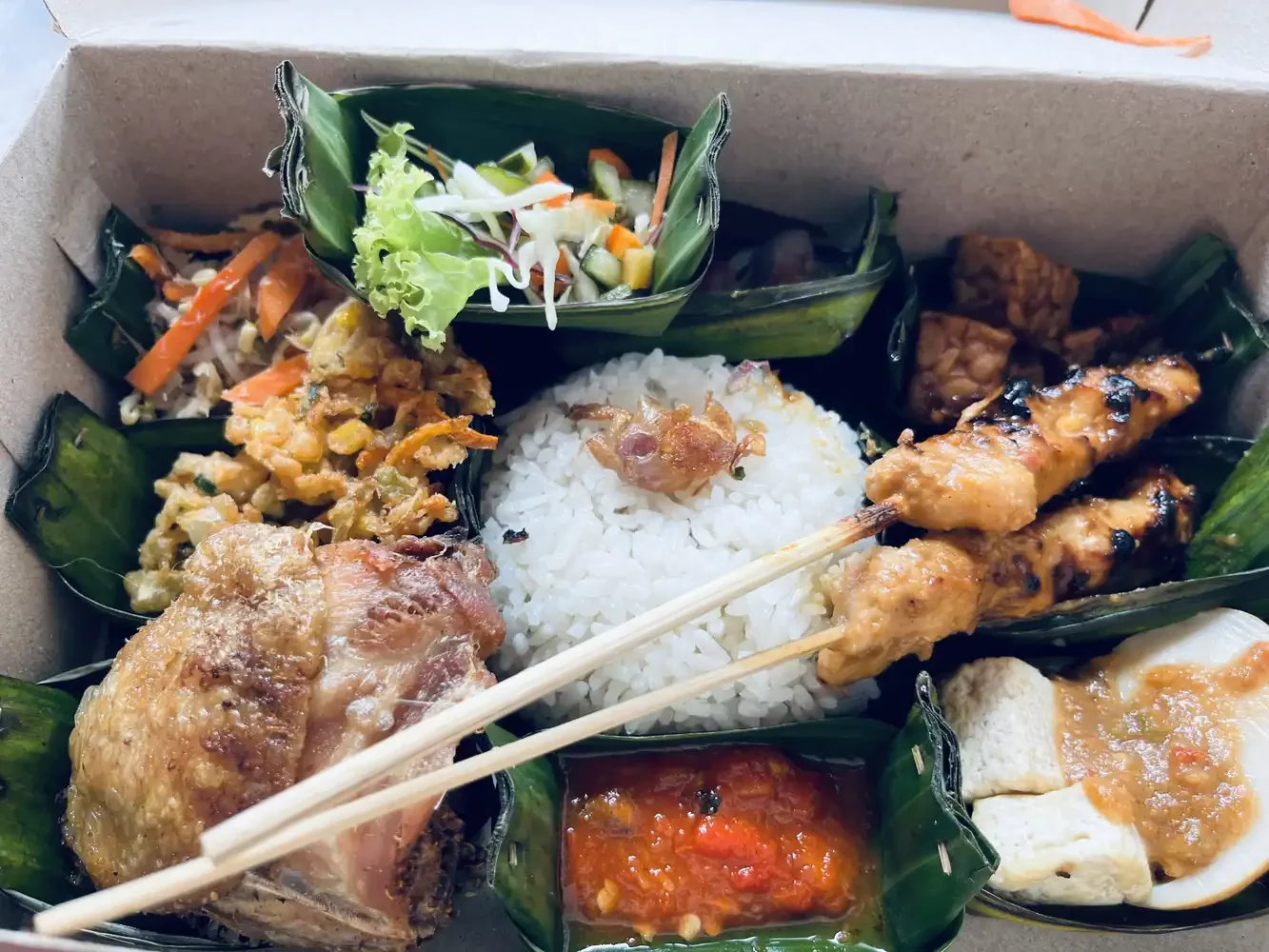 Nasi Campur with kids in Bali