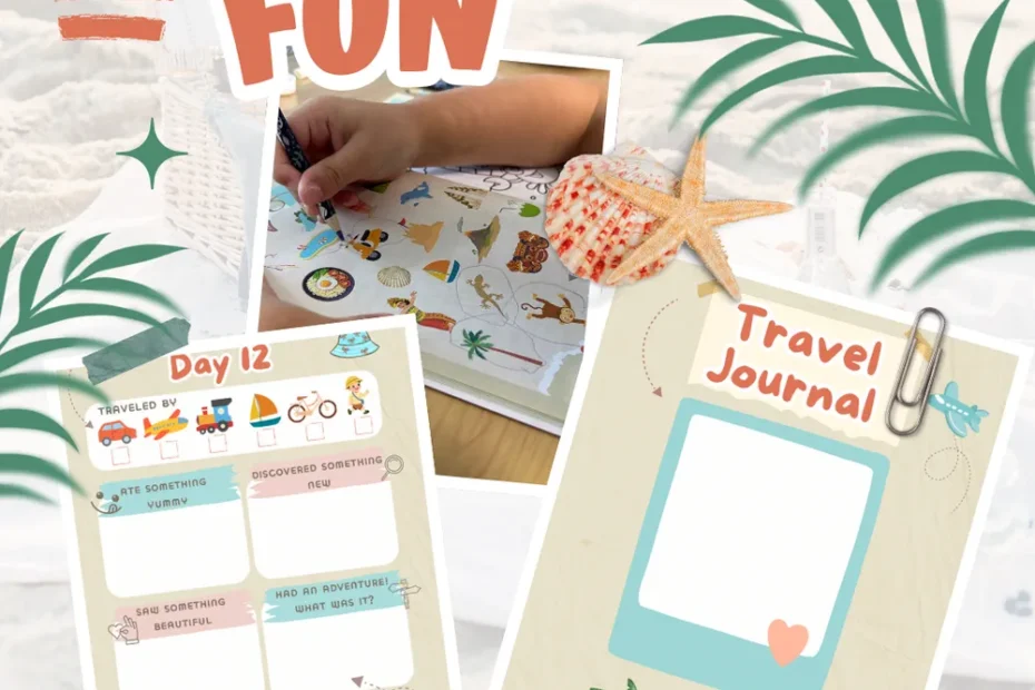 Travel journal for kids when traveling to Bali, Lombok, Malaysia and Indonesia