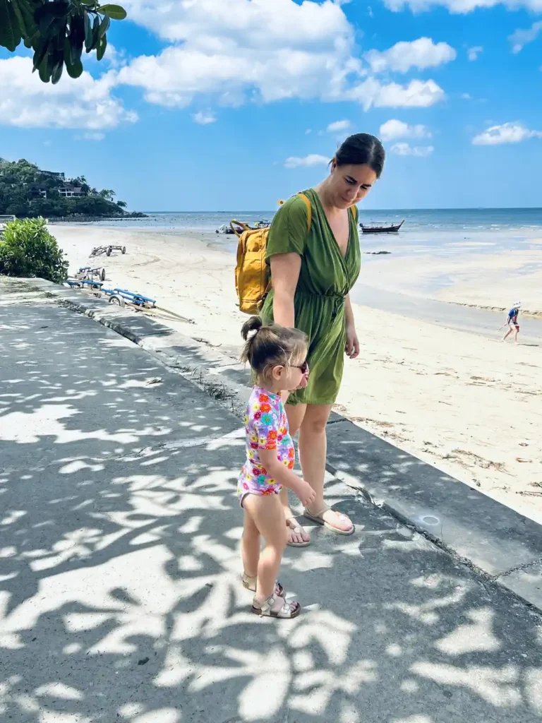 Going to the beach in Kamala, Phuket - walking with kids in Thailand