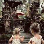 Kids exploring a traditional Balinese temple in Bali