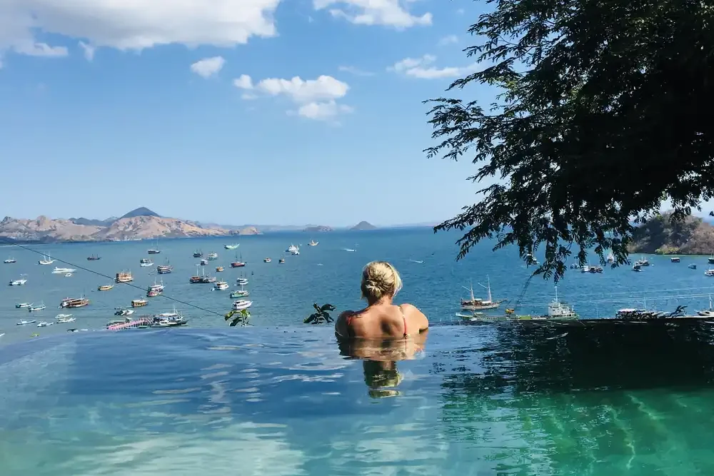 Villa view over Labuan Bajo Flores Indonesia