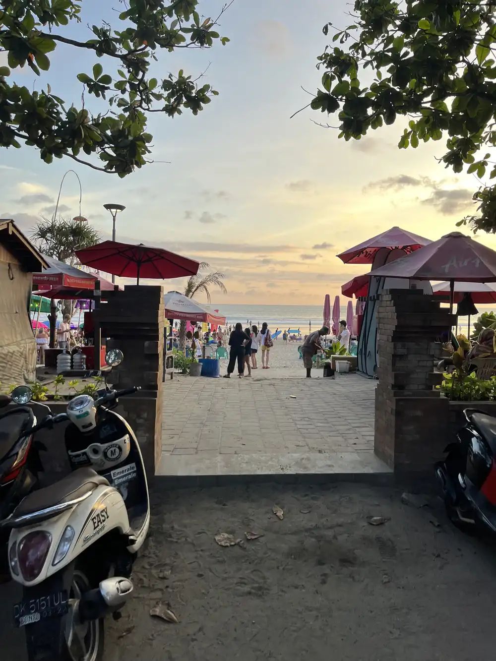 Scooter parked near a beach in Bali