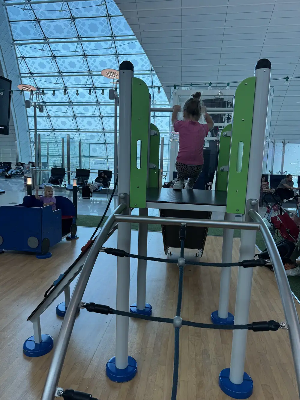 Kids playing at the playground at Dubai airport
