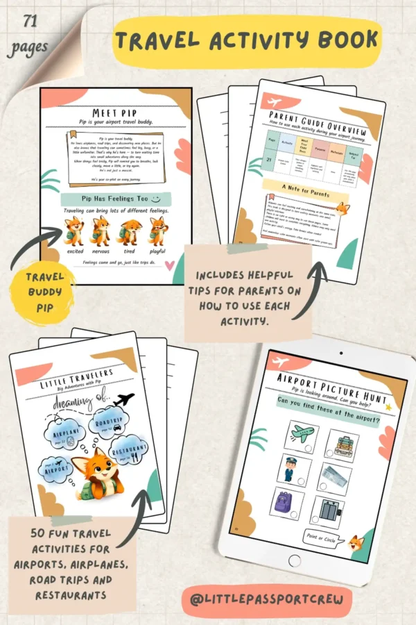 Travel activity book for kids