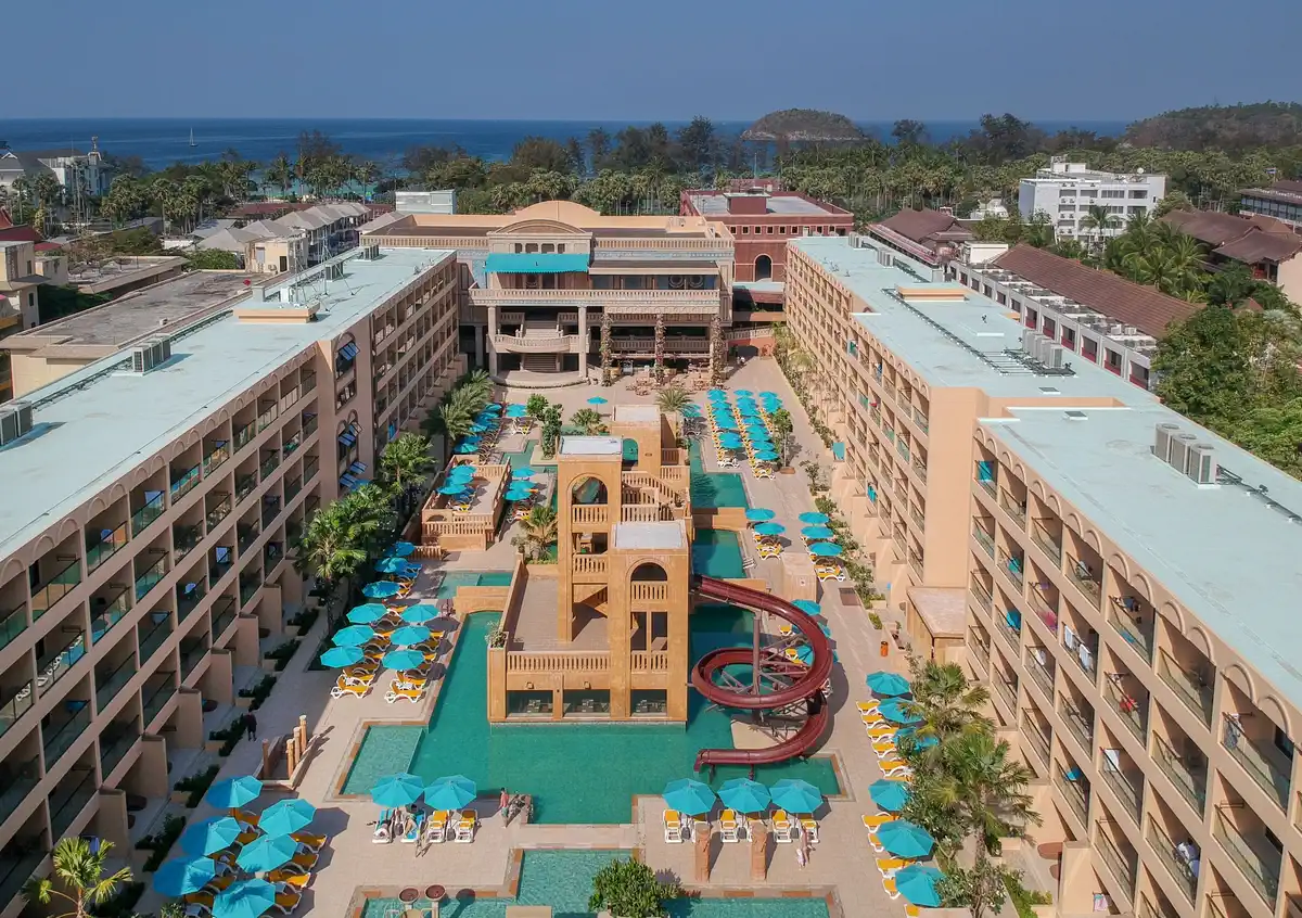 water slide tower at Pamookkoo Resort Kata Beach Phuket family hotel