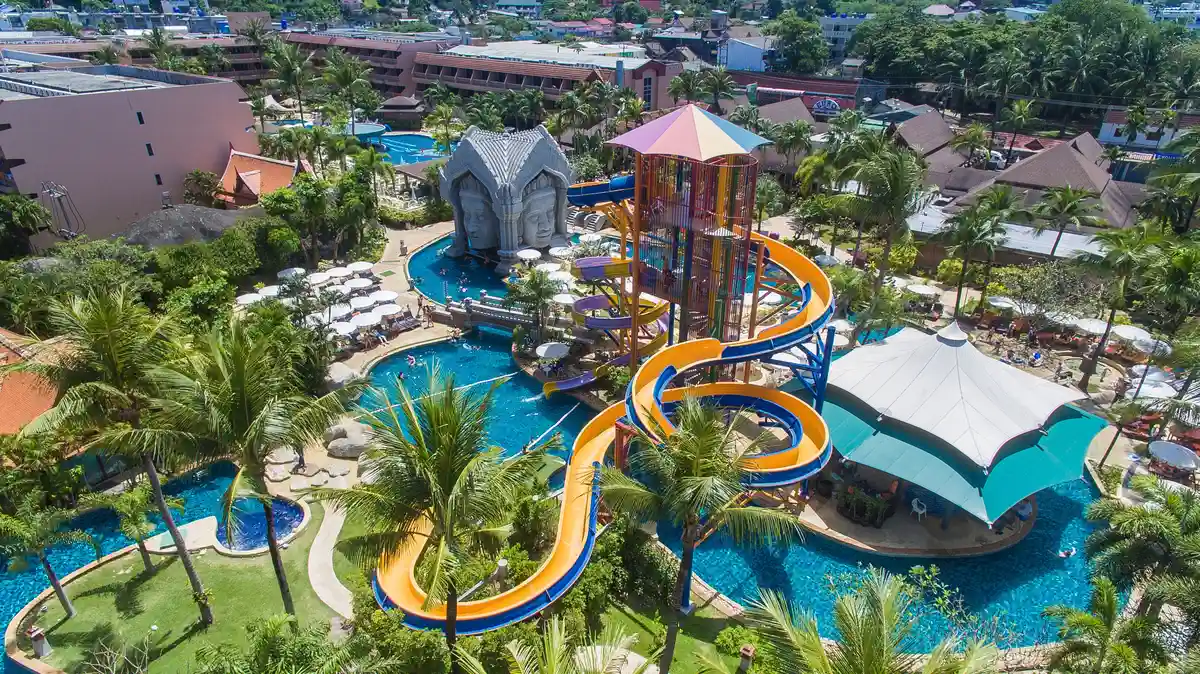 water slides at Phuket Orchid Resort and Spa Karon Beach family hotel