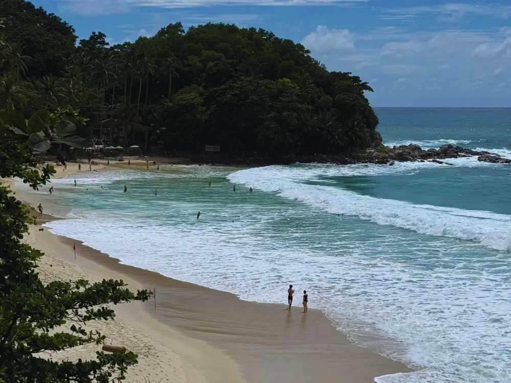 Kata Beach Phuket Thailand wide sandy shoreline for families with kids