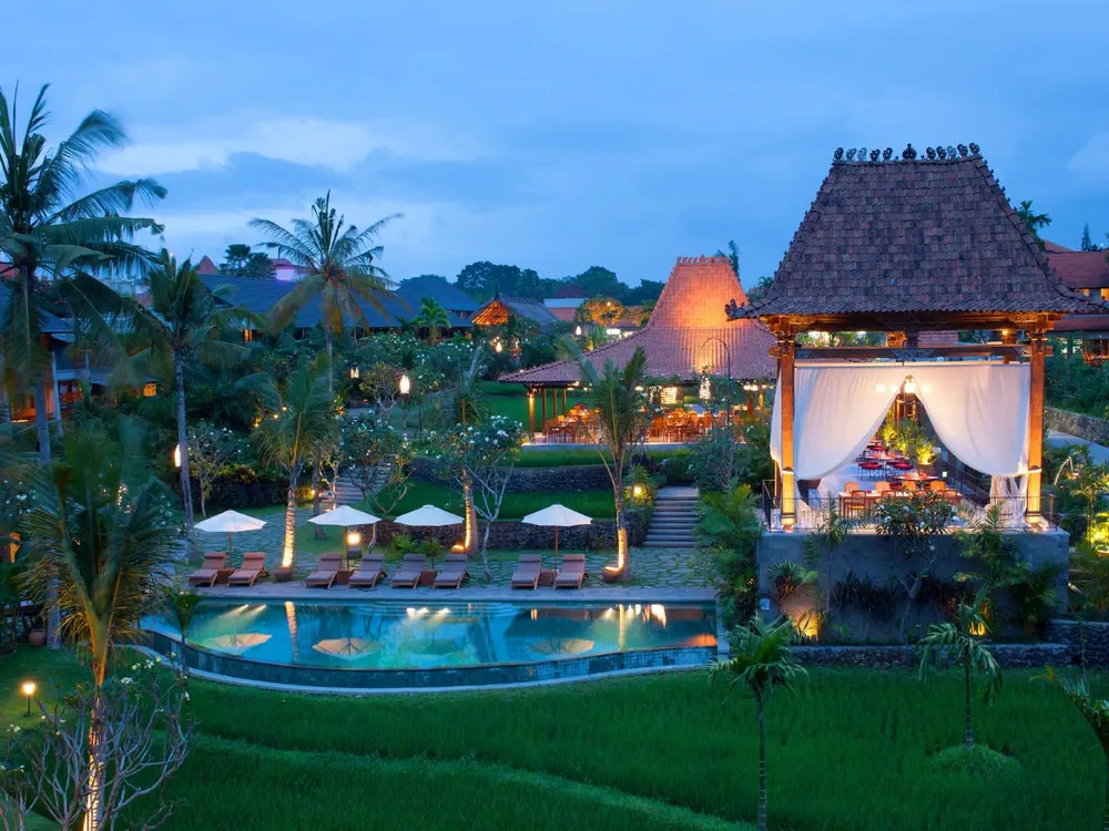 exterior view of Alaya Resort Ubud family hotel in Nyuh Kuning Ubud Bali