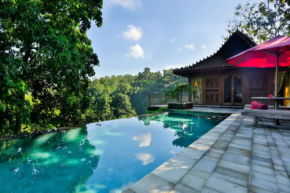 exterior view of Ayung Resort Ubud family-friendly hillside resort near Ubud Bali