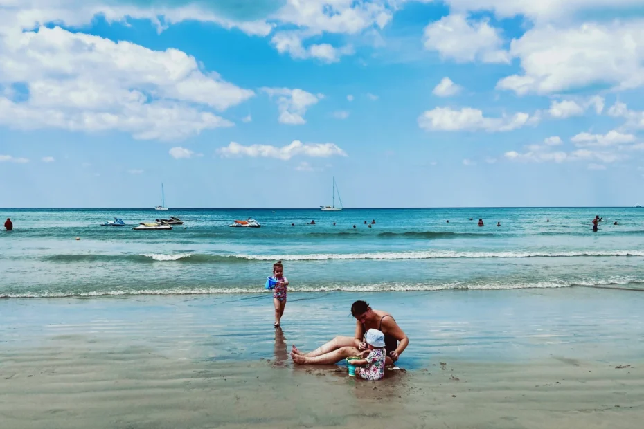 Kids playing on a beach in Phuket