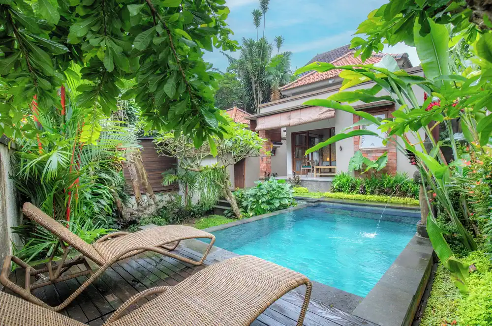 pool view of Sari Bamboo Villas family stay in Penestanan Ubud Bali