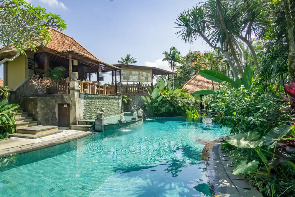 exterior view of Villa Sonia Ubud family-friendly hotel in Nyuh Kuning Ubud Bali