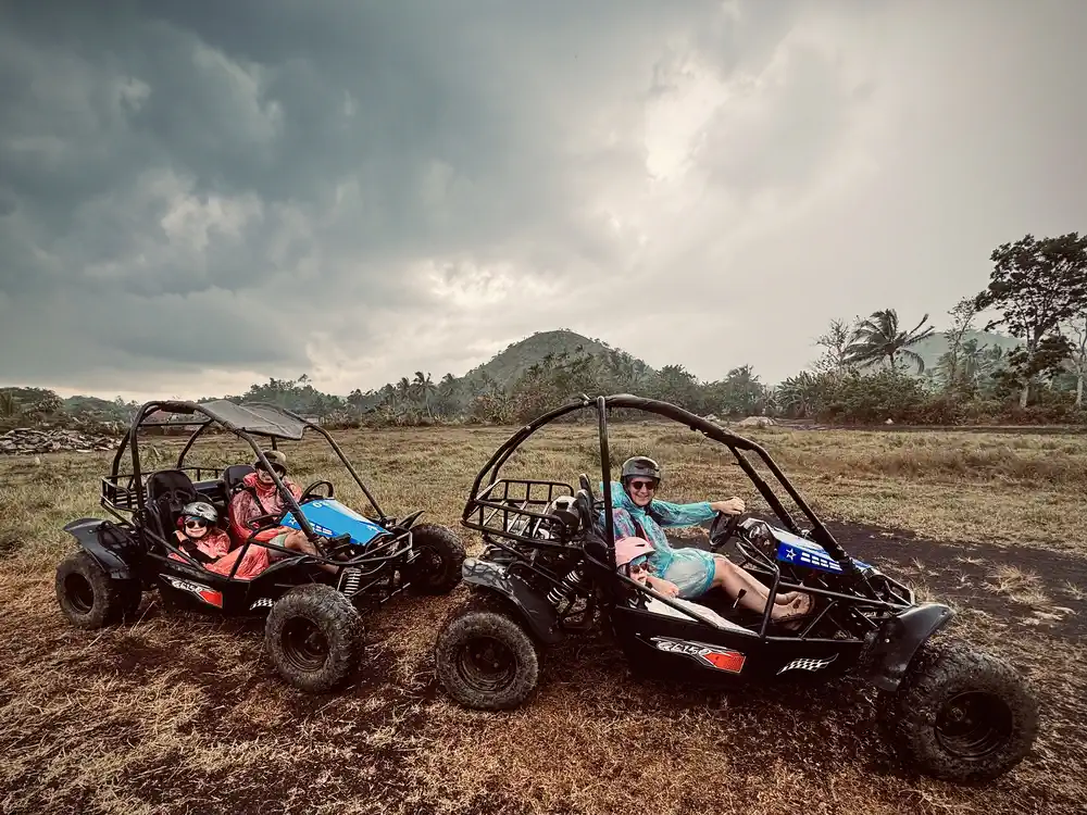 Family ATV tour near the Chocolate Hills in Bohol with kids
