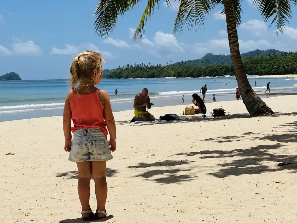Our daughter playing on Lio Beach in El Nido
