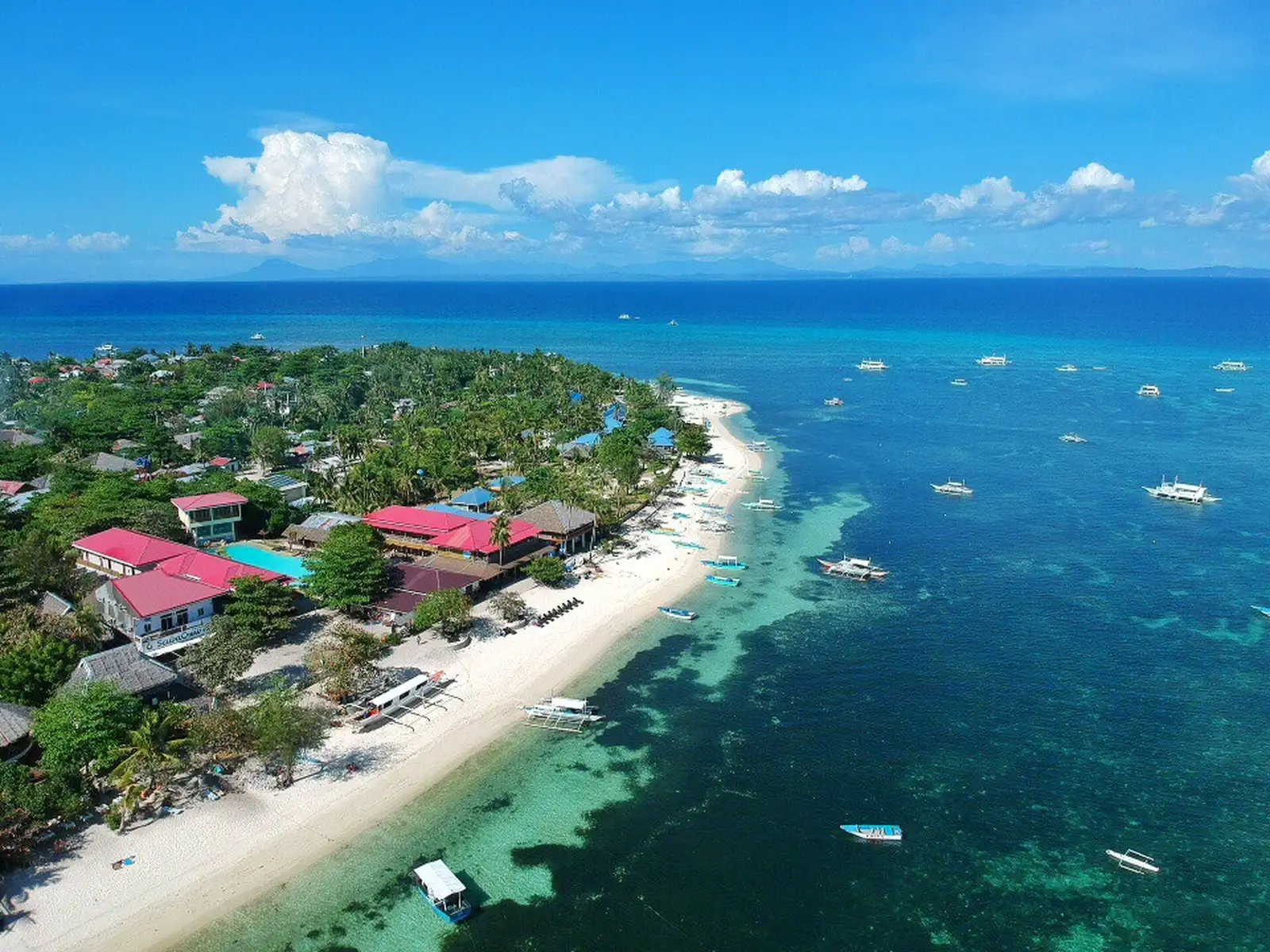 Malapascua Island in the Philippines, known for snorkeling and thresher sharks