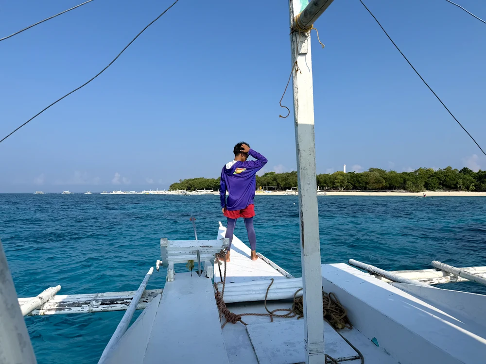 Boat heading to Balicasag Island from Panglao, Bohol