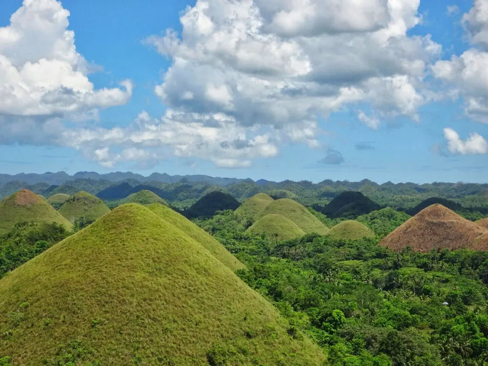 Scenic view of the Chocolate Hills in Bohol