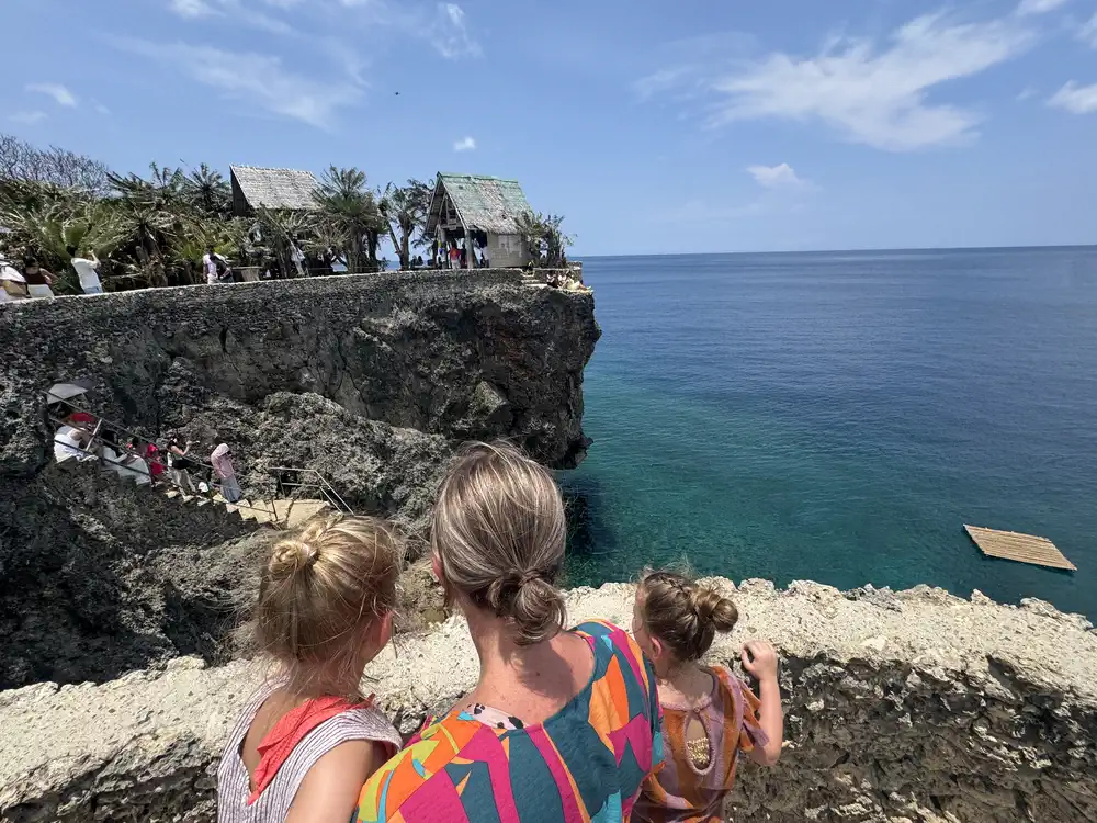 Mother and daughters at Pitogo Cliff in Siquijor