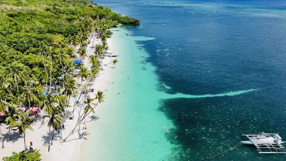 Aerial view of Paliton Beach in Siquijor