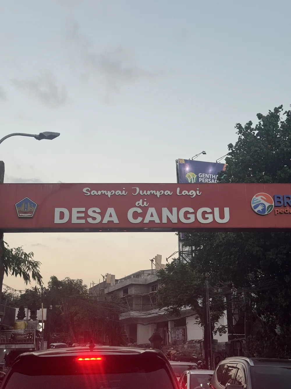 Traffic congestion on the roads in Canggu, Bali