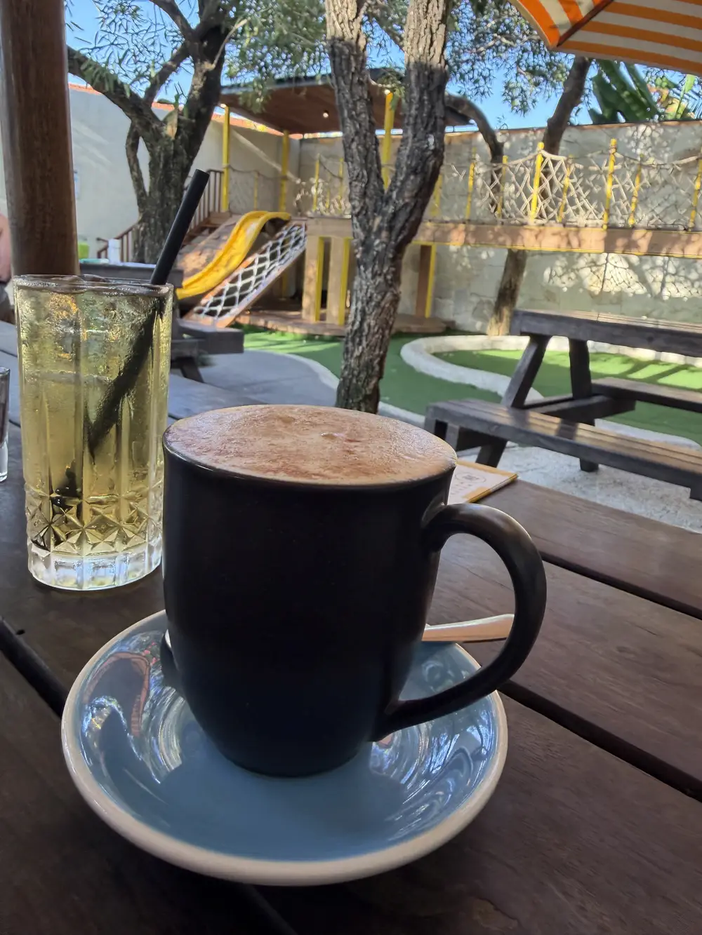 Playground and coffee at Milk & Madu Canggu, a family-friendly restaurant in Bali